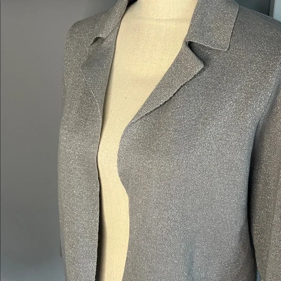 Chico's Metallic Open Front Jacket Cardigan - Picture 2 of 6